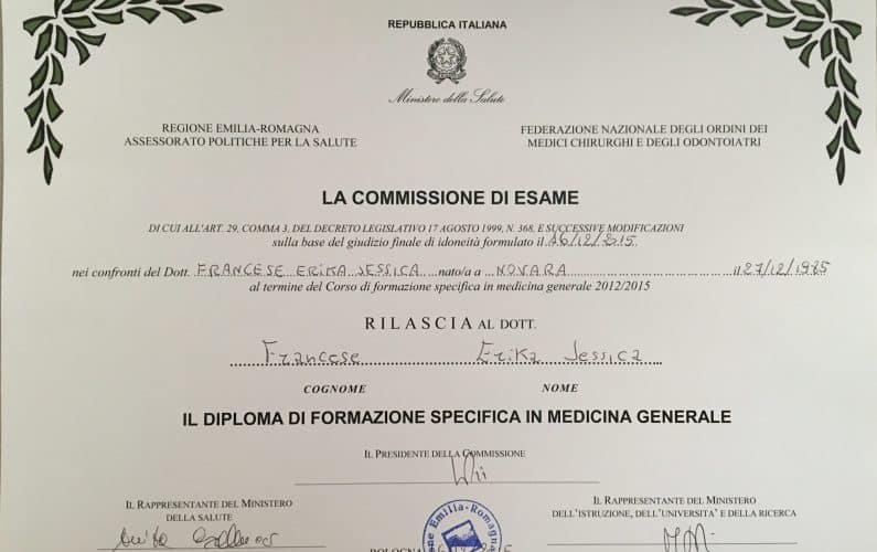 Diploma formazione specifica in Medicina Generale